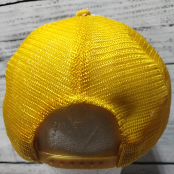 Ford Hat Yellow White Vintage Snapback 80s 90s ONE SIZE Car‎ Truck - Picture 2 of 3